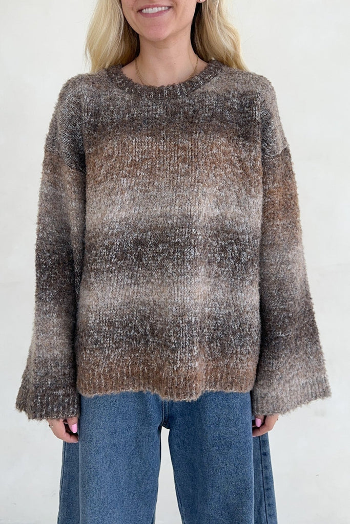 Olsen Loose Fit Ombre Sweater - Neutral Ground
