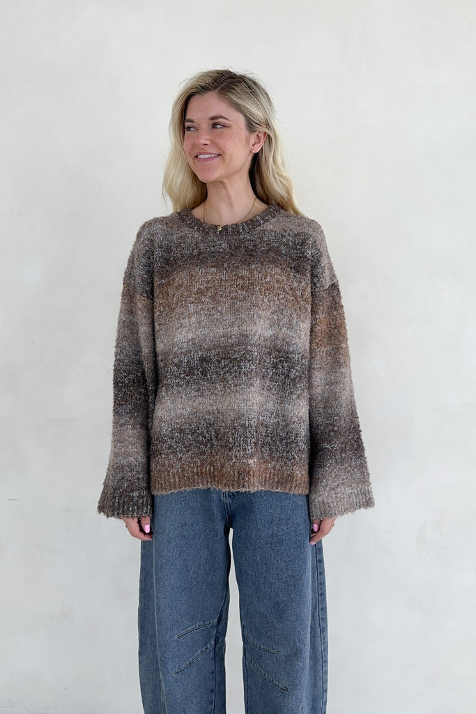 Olsen Loose Fit Ombre Sweater - Neutral Ground