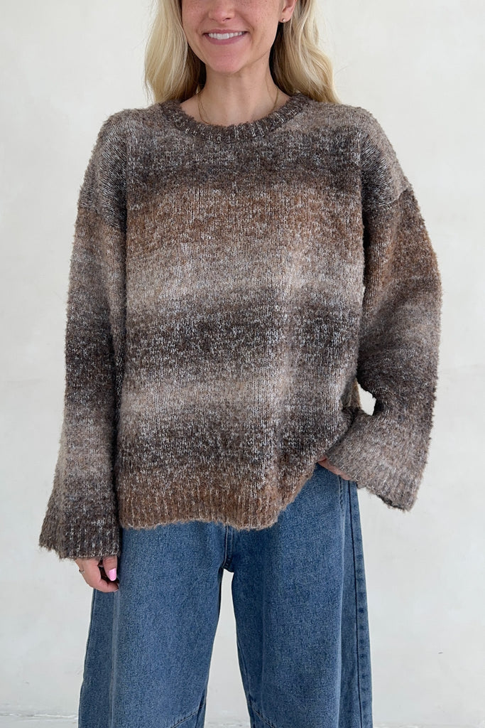 Olsen Loose Fit Ombre Sweater - Neutral Ground