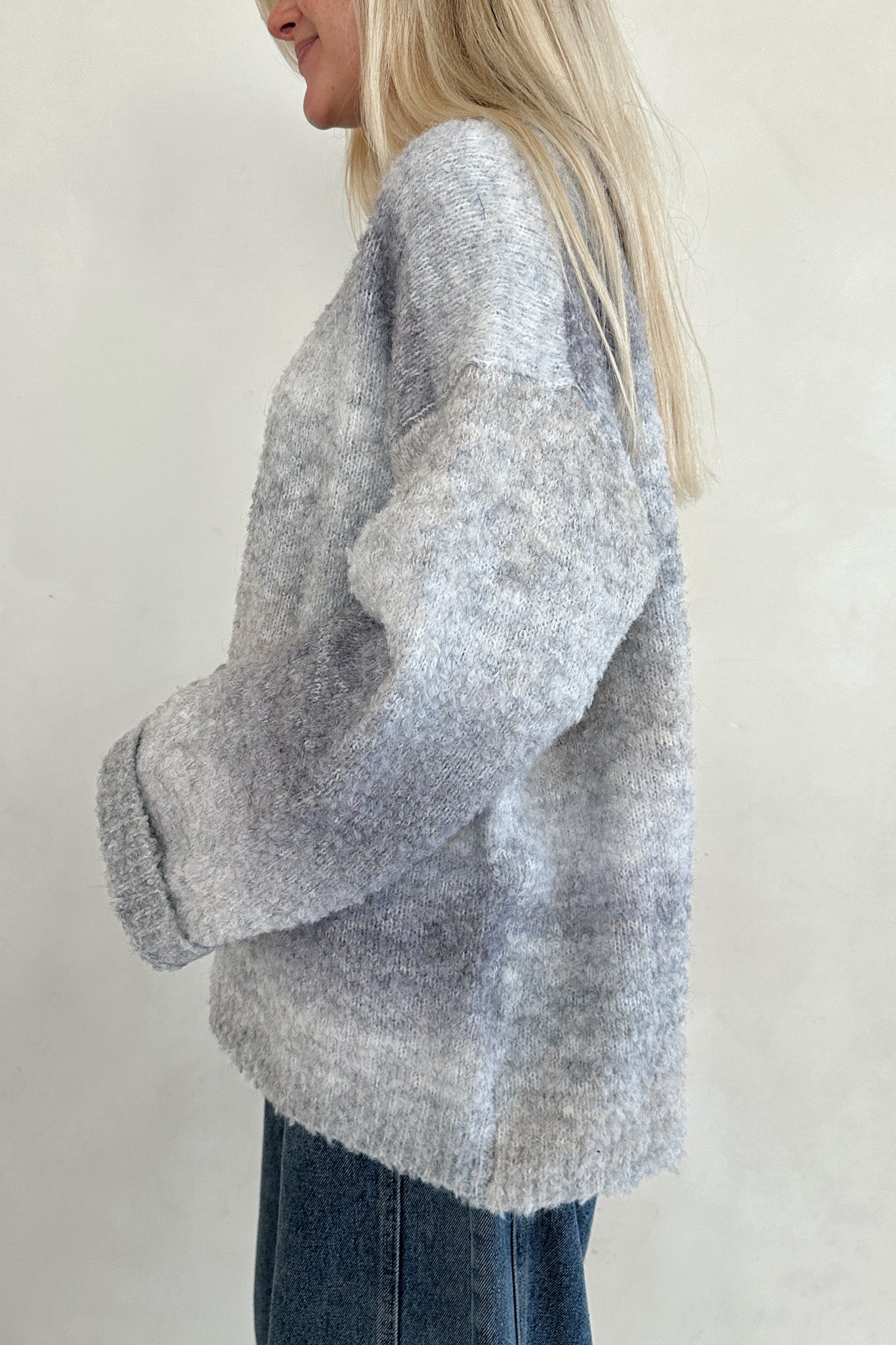 Olsen Loose Fit Ombre Sweater in Coastal Grey - Neutral Ground