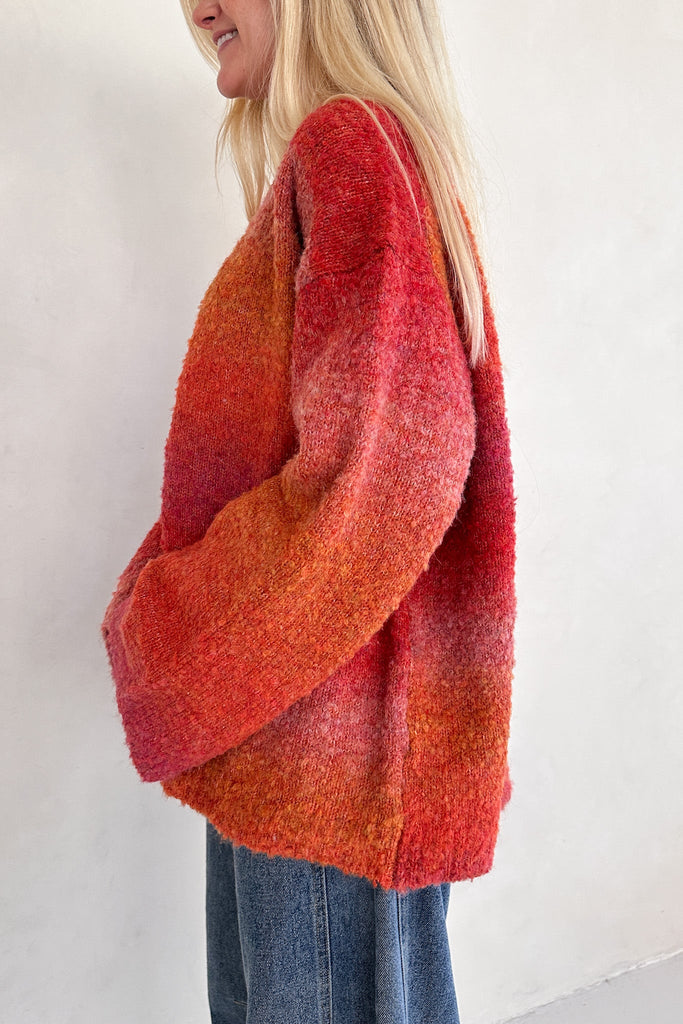 Olsen Loose Fit Ombre Sweater in Sunrise - Neutral Ground