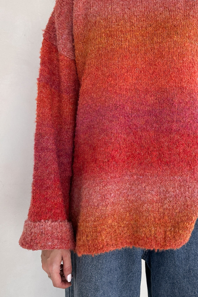 Olsen Loose Fit Ombre Sweater in Sunrise - Neutral Ground