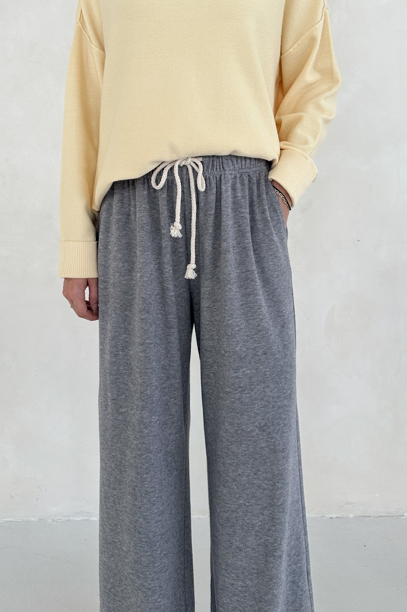 On the Move Drawstring Pants in Heather Grey - Neutral Ground