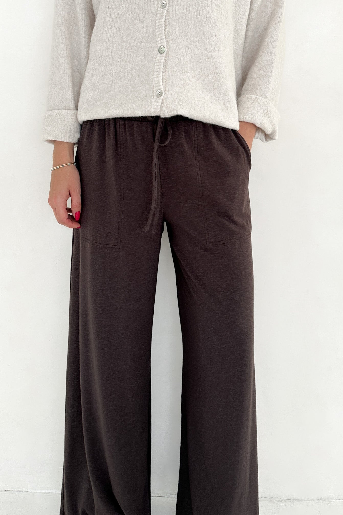 On the Run Soft Drawstring Pants - Neutral Ground