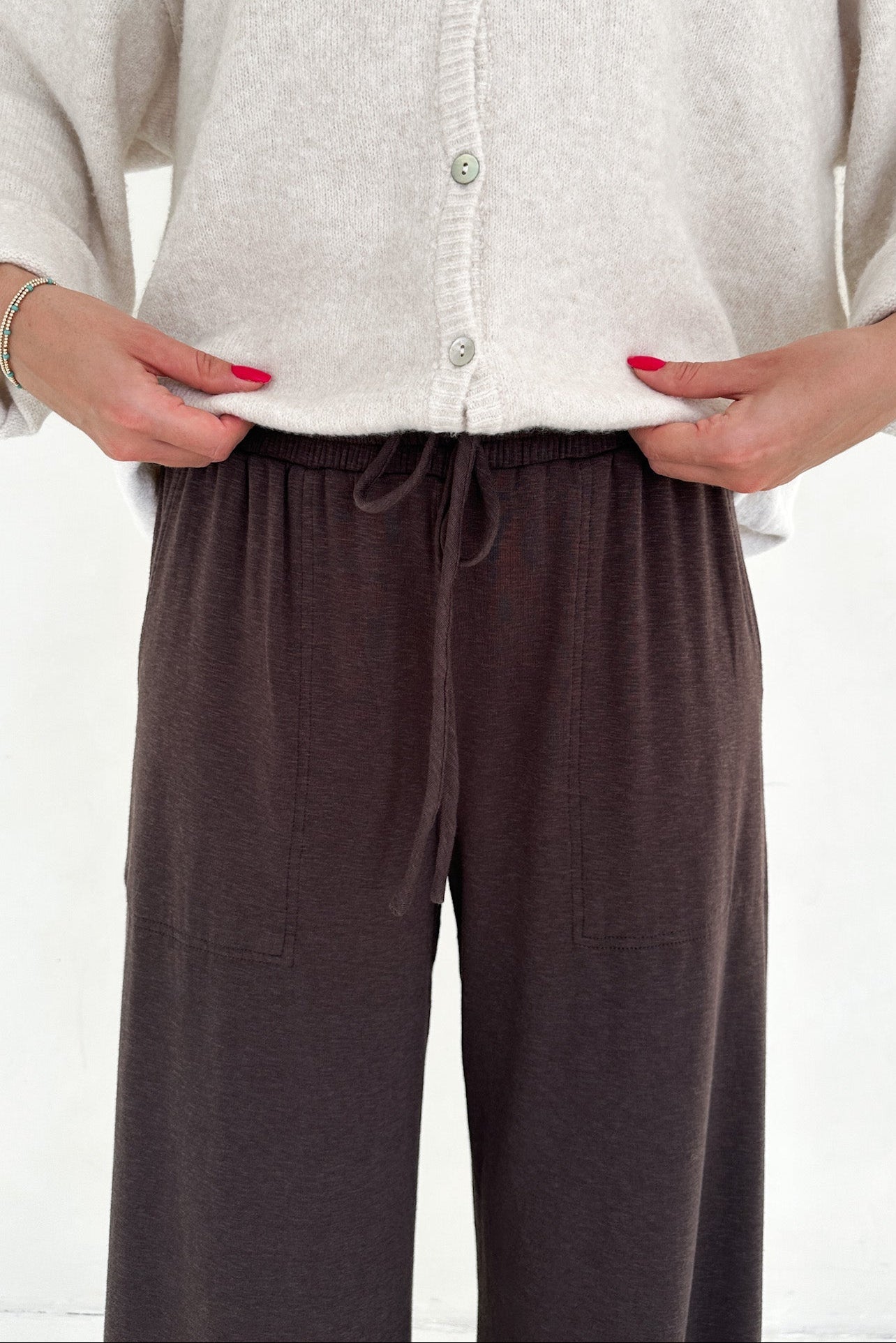 On the Run Soft Drawstring Pants - Neutral Ground