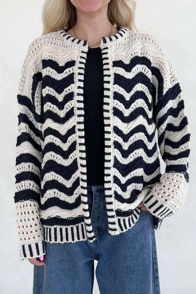 Ophelia Knit Sweater Cardigan - Neutral Ground