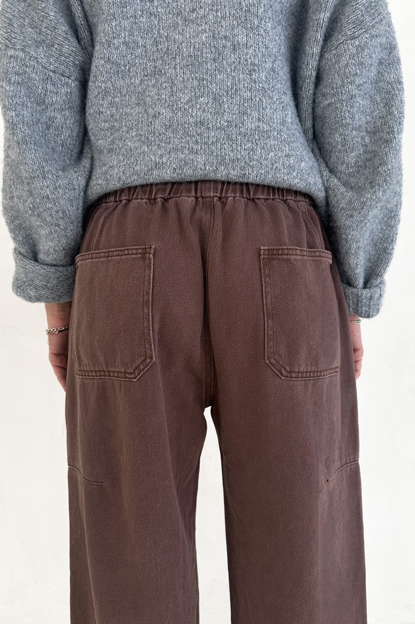 Parker Cotton Drawstring Barrel Pants - Neutral Ground