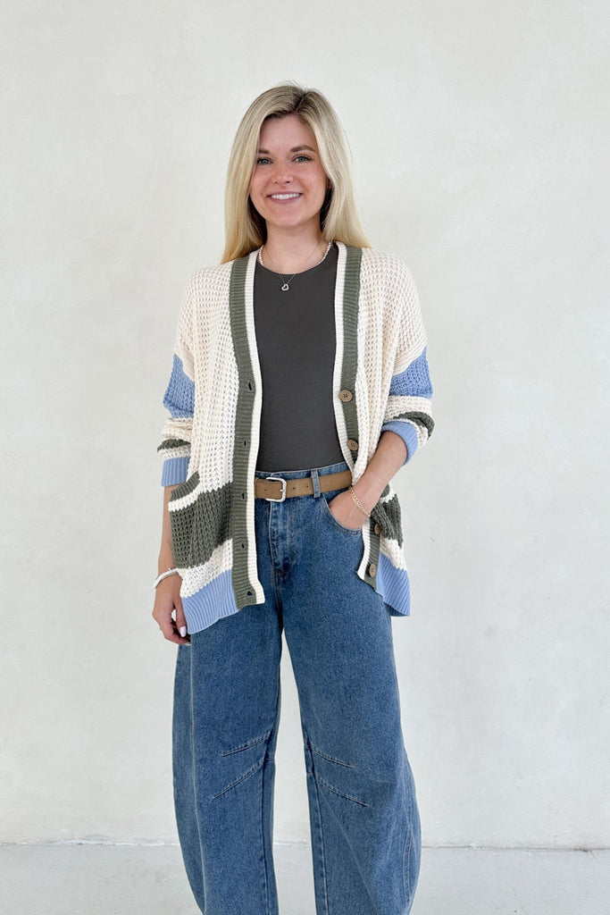 Peyton Lightweight Knit Sweater Cardigan - Neutral Ground