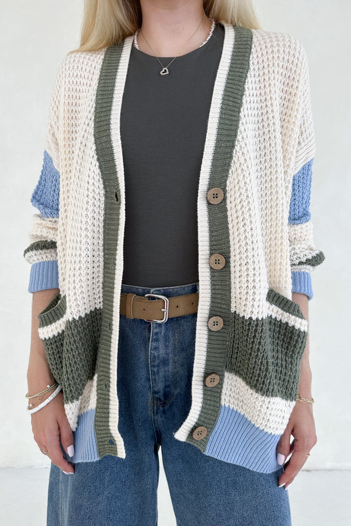 Peyton Lightweight Knit Sweater Cardigan - Neutral Ground