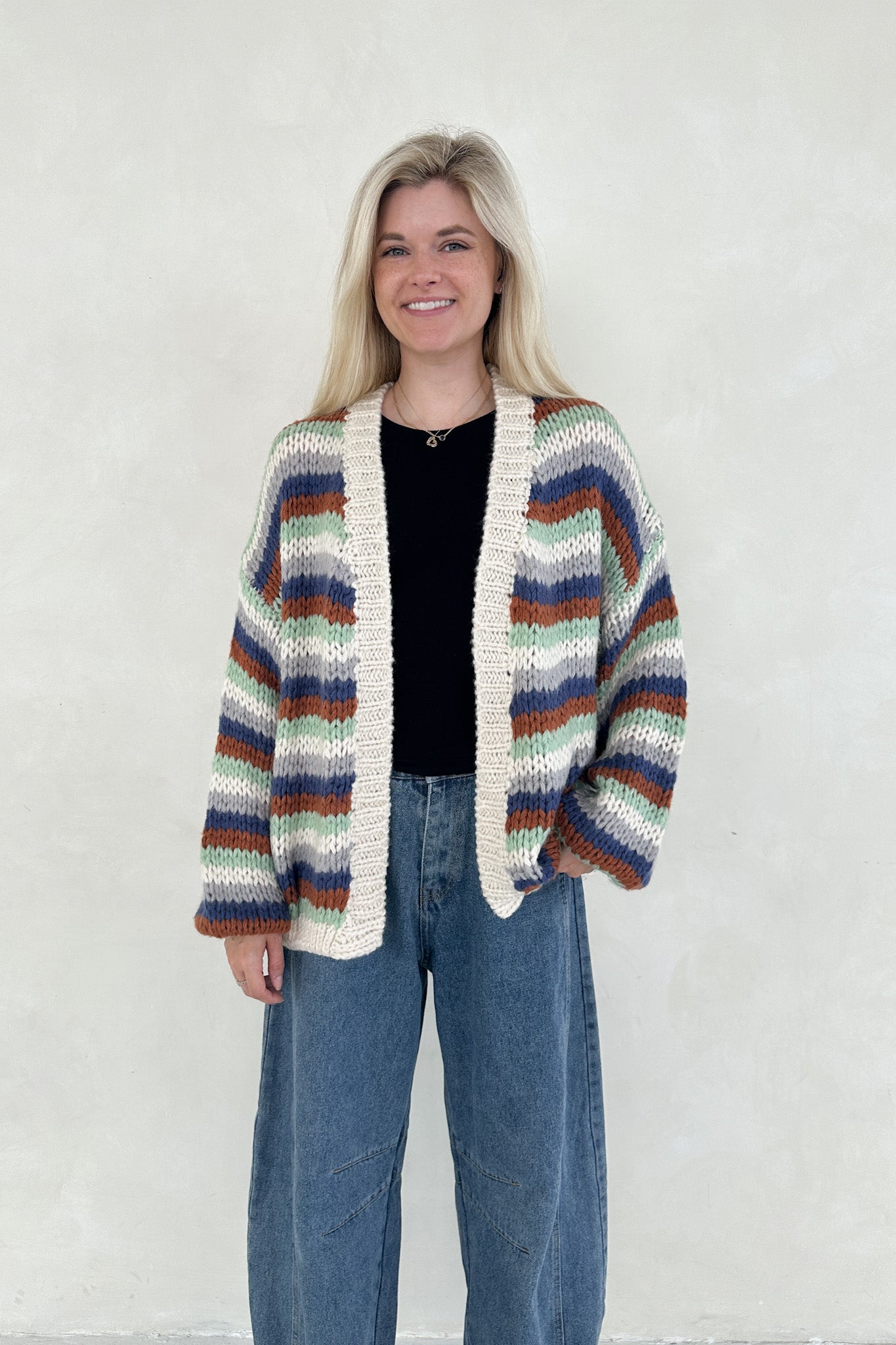 Polly Chunky Knit Cardigan - Neutral Ground