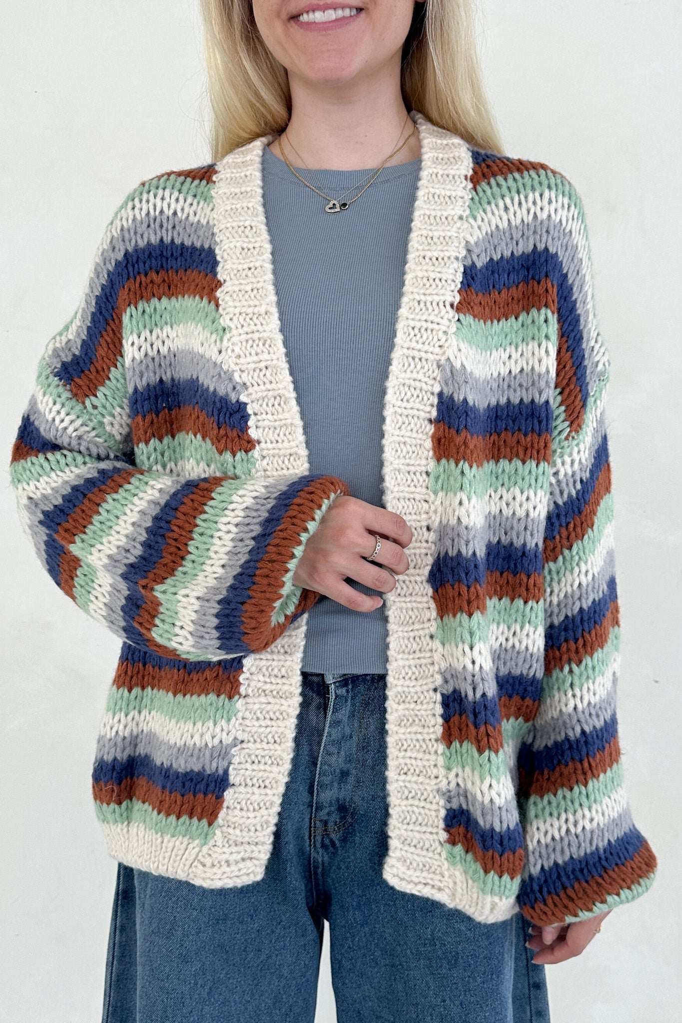 Polly Chunky Knit Cardigan - Neutral Ground