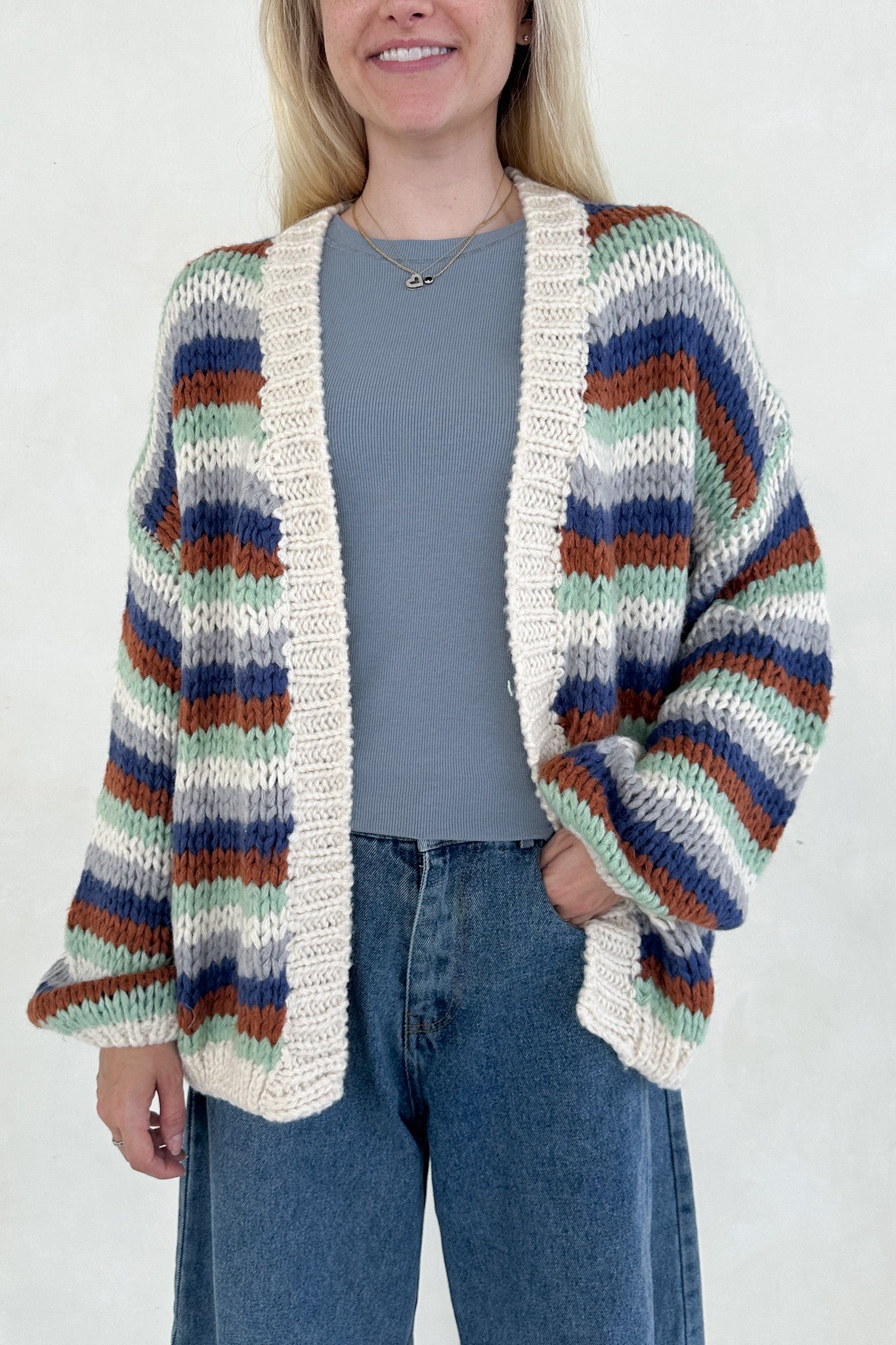 Polly Chunky Knit Cardigan - Neutral Ground