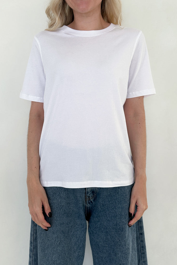 Poppy Classic Boxy T-Shirt in White - Neutral Ground