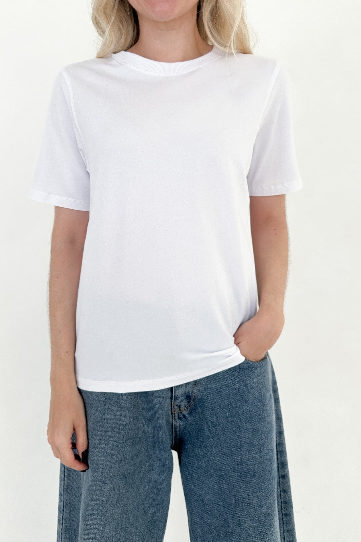 Poppy Classic Boxy T-Shirt in White - Neutral Ground