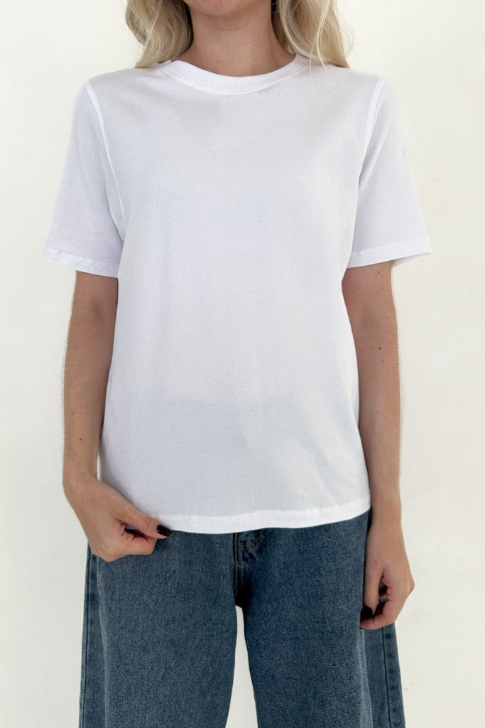 Poppy Classic Boxy T-Shirt in White - Neutral Ground