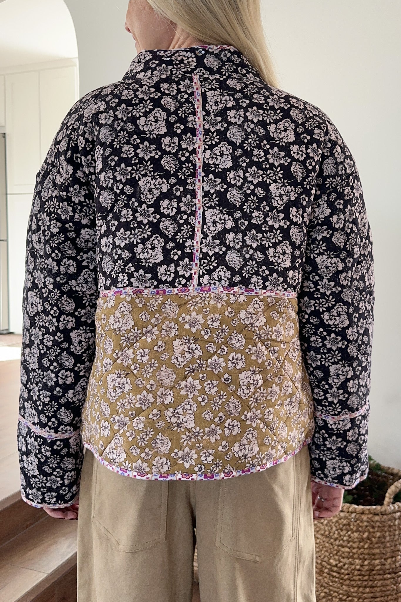 Provence Floral Quilted Jacket - Neutral Ground