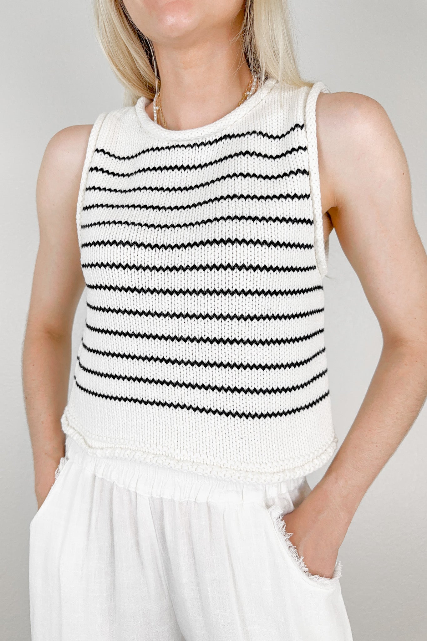 Reese Striped Knit Top - Neutral Ground