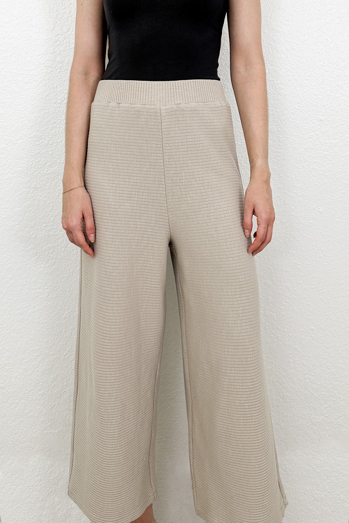 Remi Ribbed Knit Pants - Neutral Ground