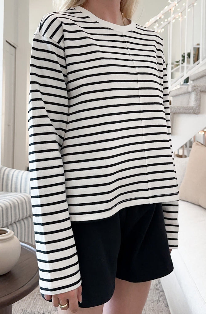Rori Striped Basic Top - Neutral Ground