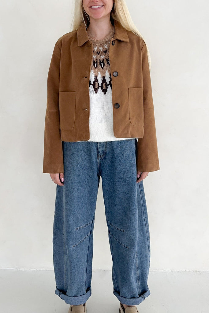 Rory Vegan Suede Jacket - Neutral Ground