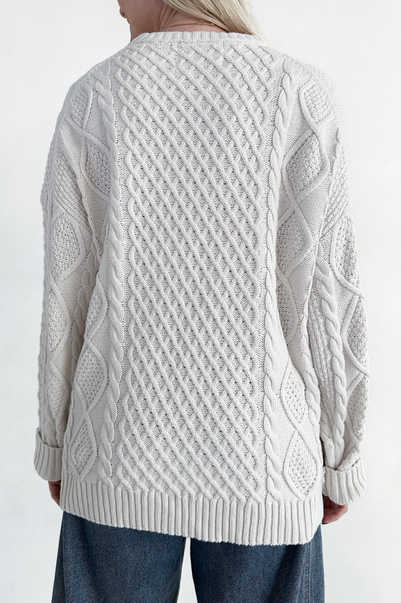 Rowan Cable Knit Sweater - Neutral Ground