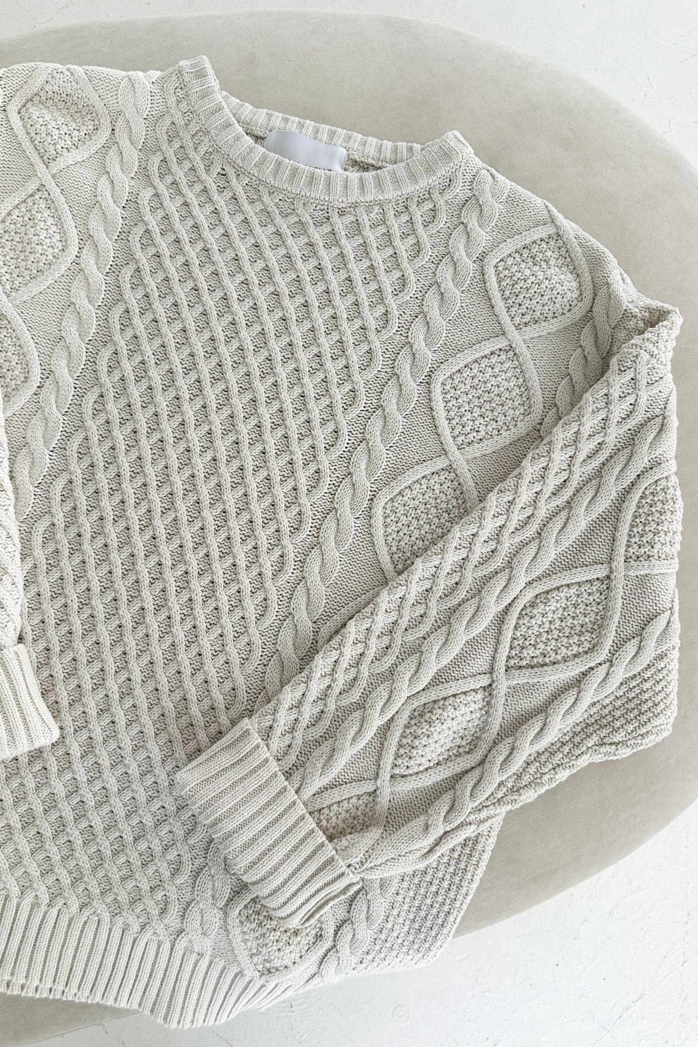 Rowan Cable Knit Sweater - Neutral Ground