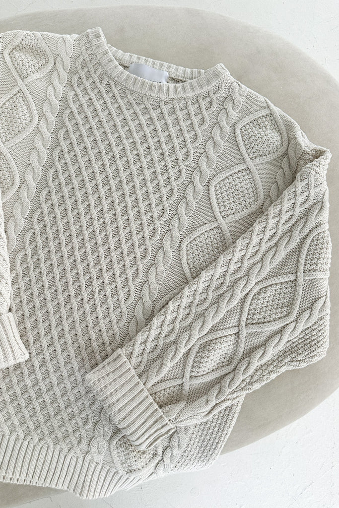 Rowan Cable Knit Sweater - Neutral Ground