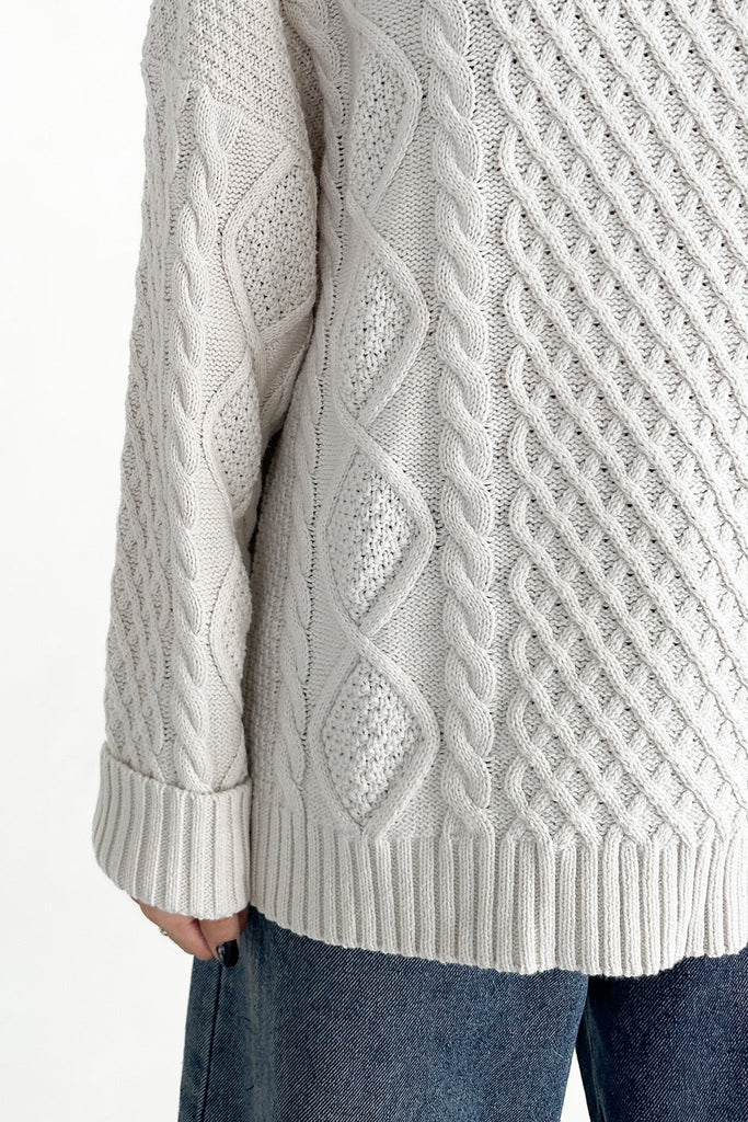 Rowan Cable Knit Sweater - Neutral Ground