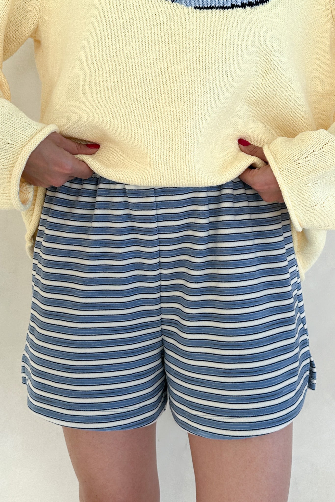 Roxanne Ultra Soft Striped Shorts - Neutral Ground