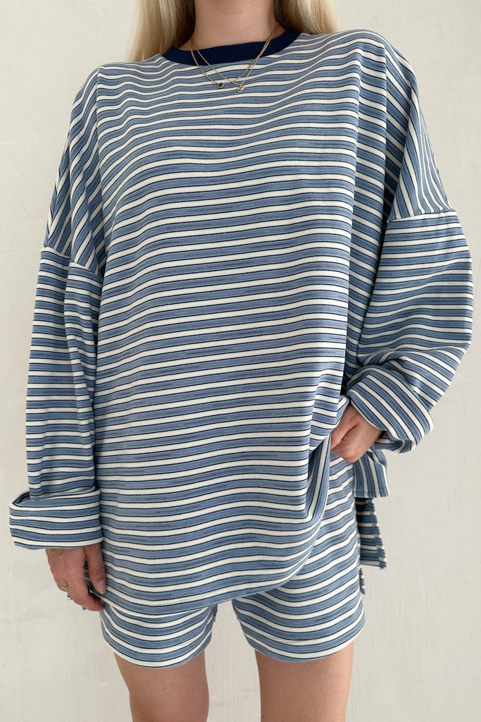 Roxanne Ultra Soft Striped Top - Neutral Ground