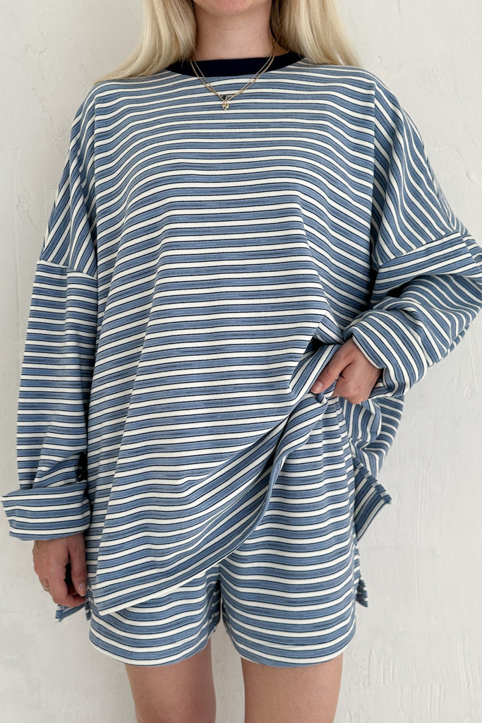 Roxanne Ultra Soft Striped Top - Neutral Ground