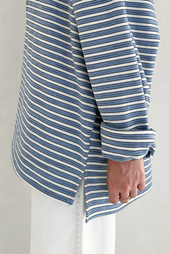 Roxanne Ultra Soft Striped Top - Neutral Ground