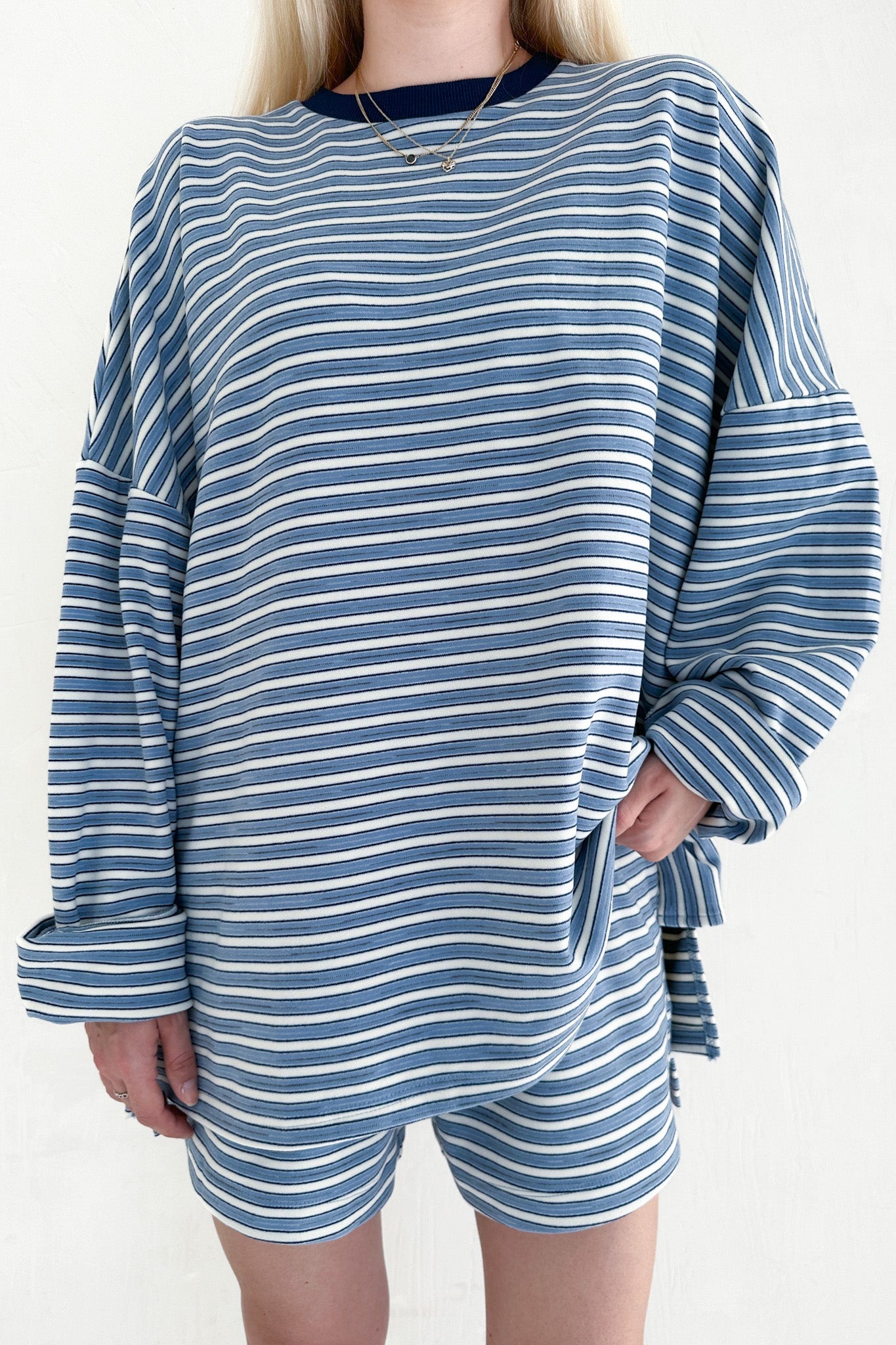 Roxanne Ultra Soft Striped Top - Neutral Ground