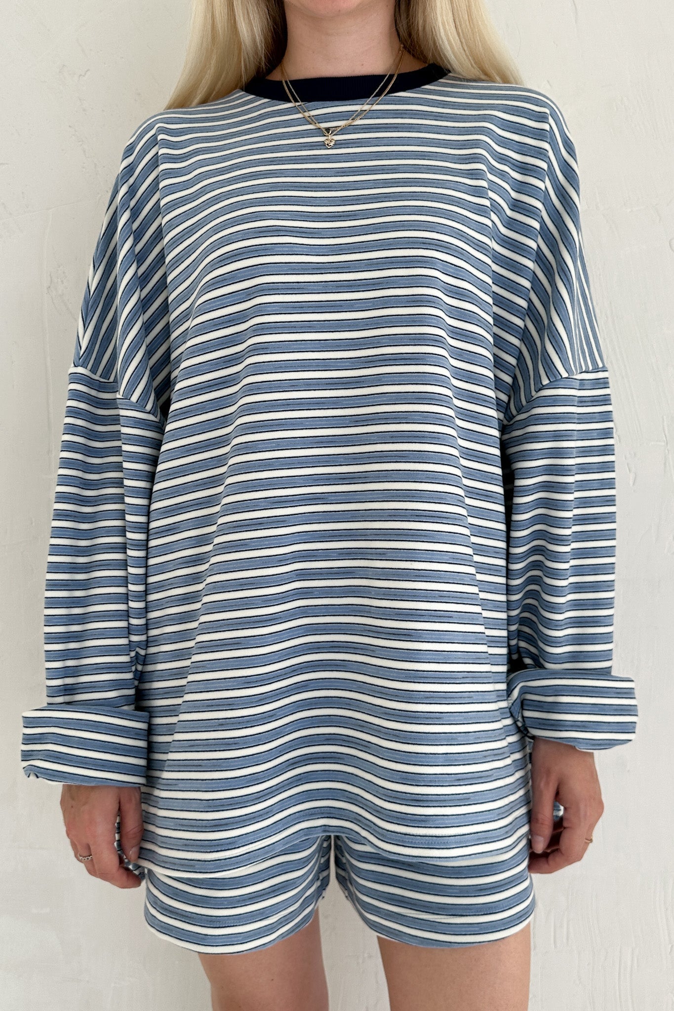 Roxanne Ultra Soft Striped Top - Neutral Ground