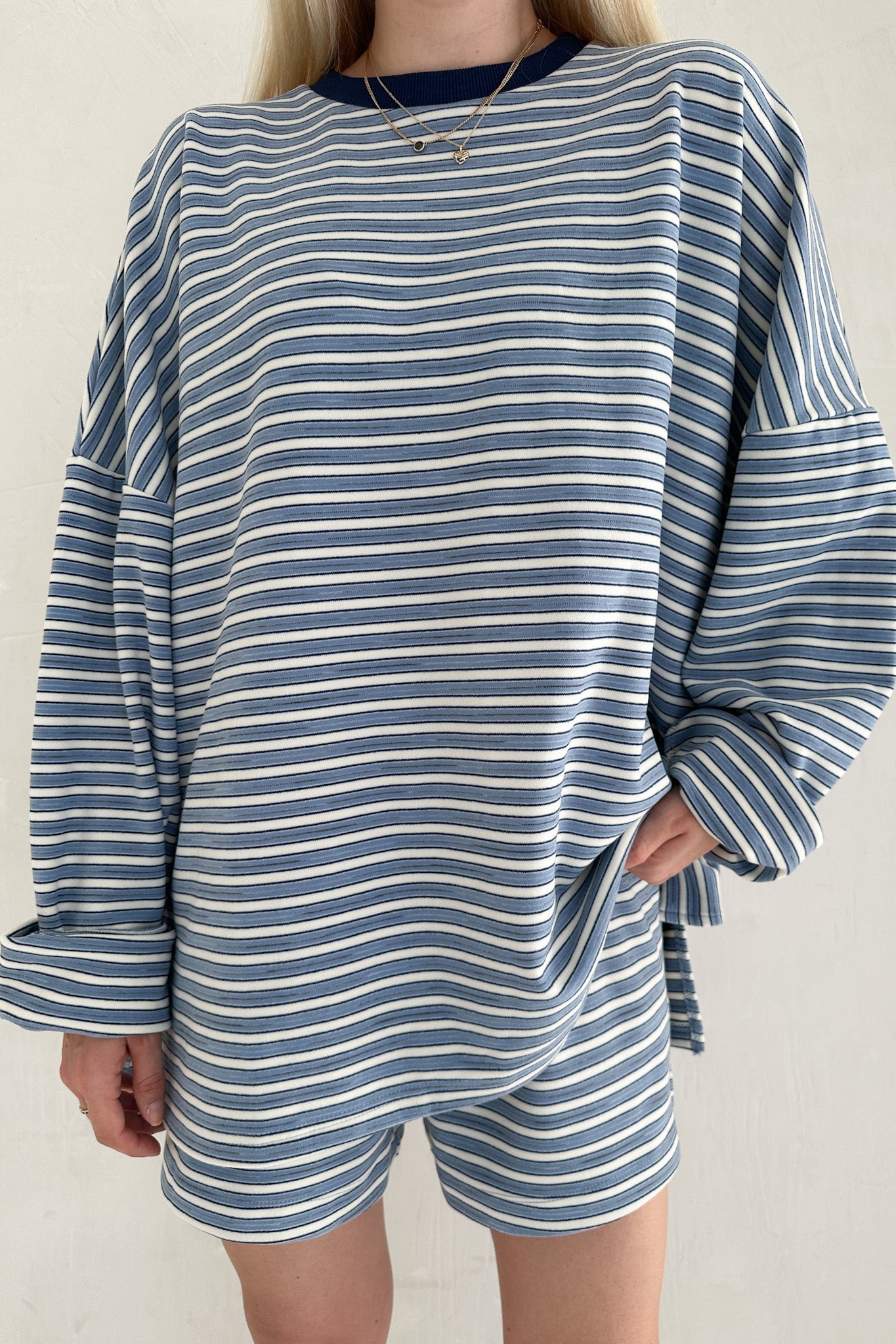 Roxanne Ultra Soft Striped Top - Neutral Ground