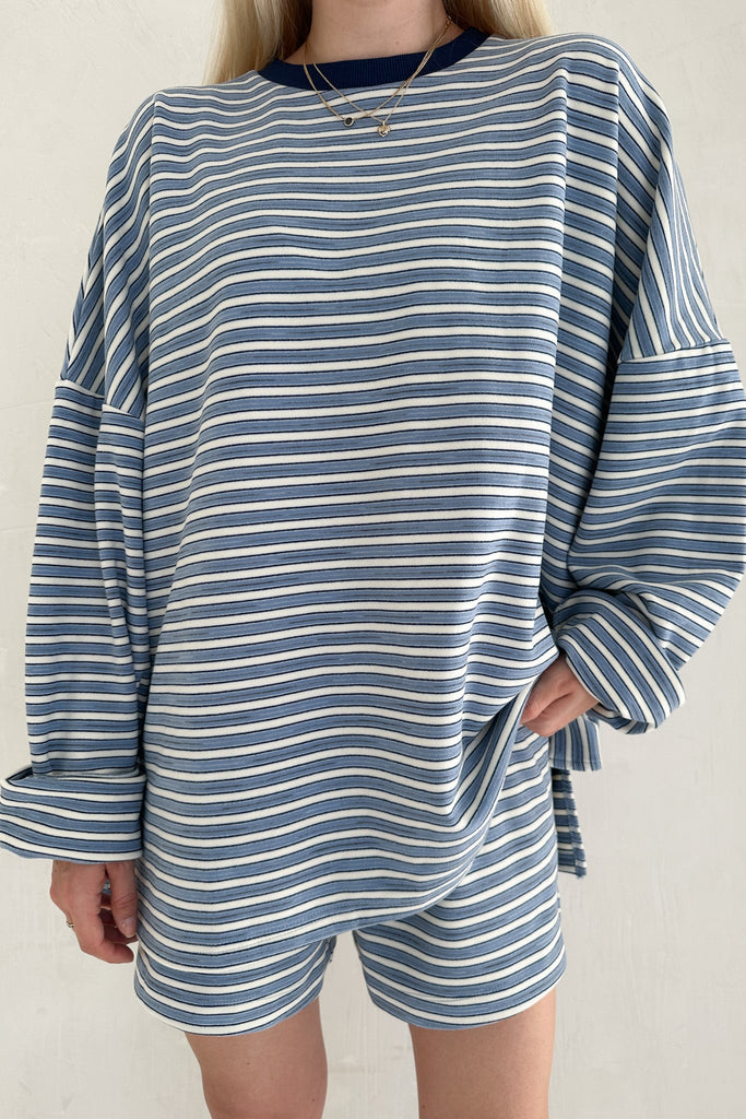 Roxanne Ultra Soft Striped Top - Neutral Ground