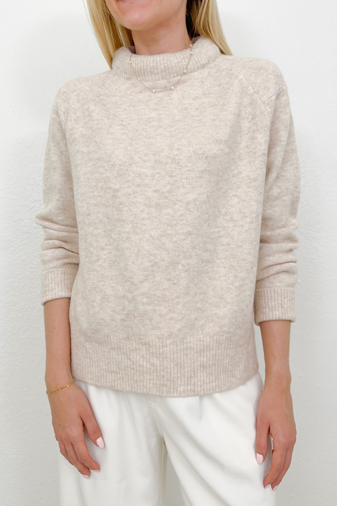 Scarlett Padded Neckline Sweater - Neutral Ground
