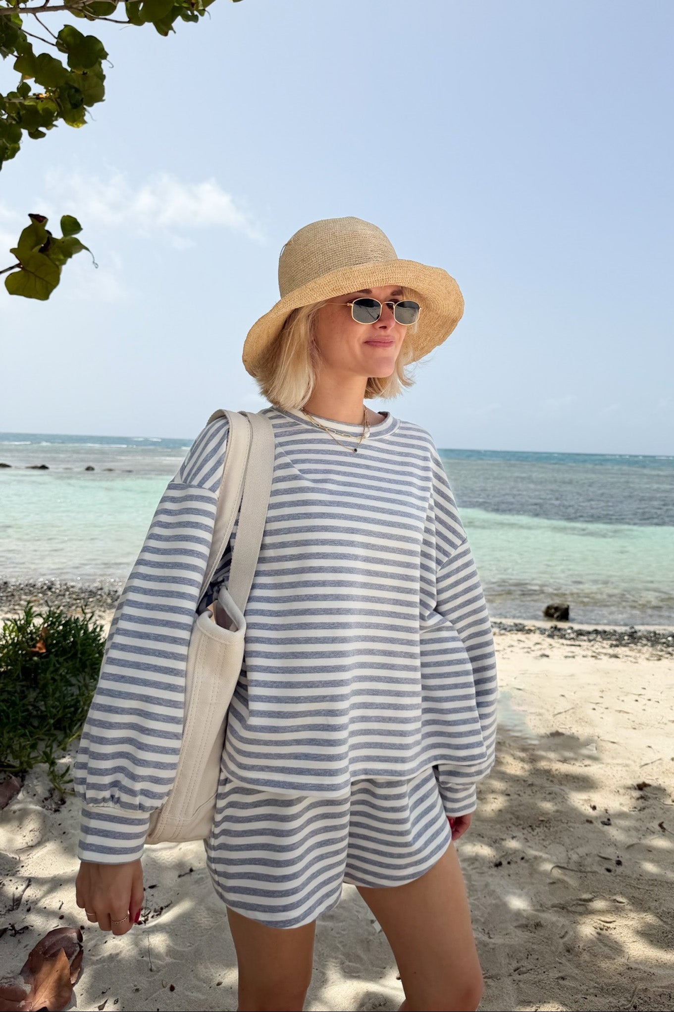 Sea Days Wide Brim Raffia Straw Hat - Neutral Ground