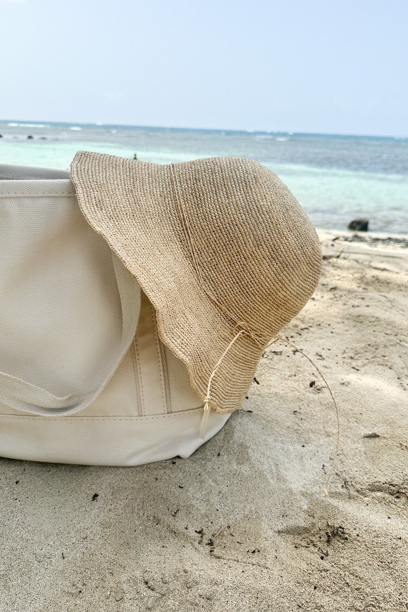 Sea Days Wide Brim Raffia Straw Hat - Neutral Ground