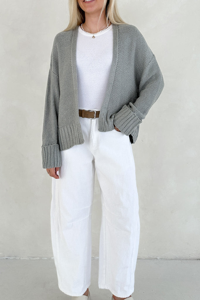 Serena Lightweight Knit Sweater Cardigan - Neutral Ground