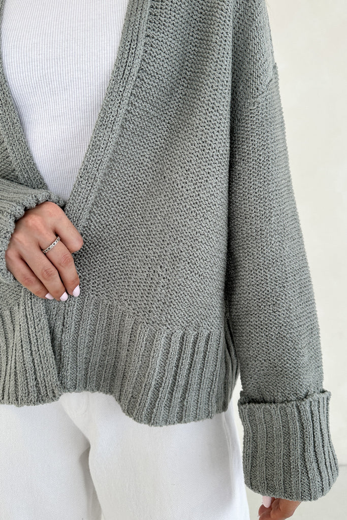 Serena Lightweight Knit Sweater Cardigan - Neutral Ground