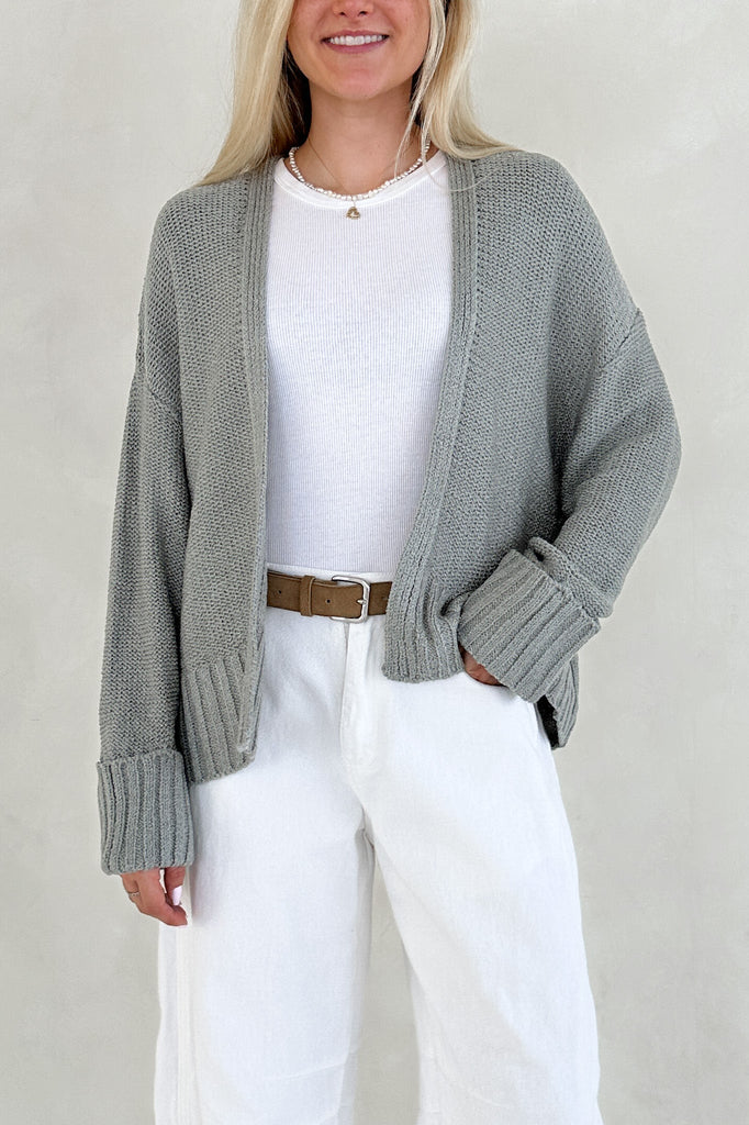 Serena Lightweight Knit Sweater Cardigan - Neutral Ground