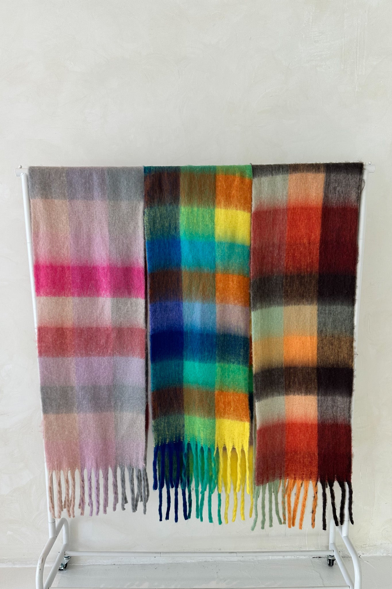 Snow Day Brushed Plaid Scarf in Burnt Orange - Neutral Ground