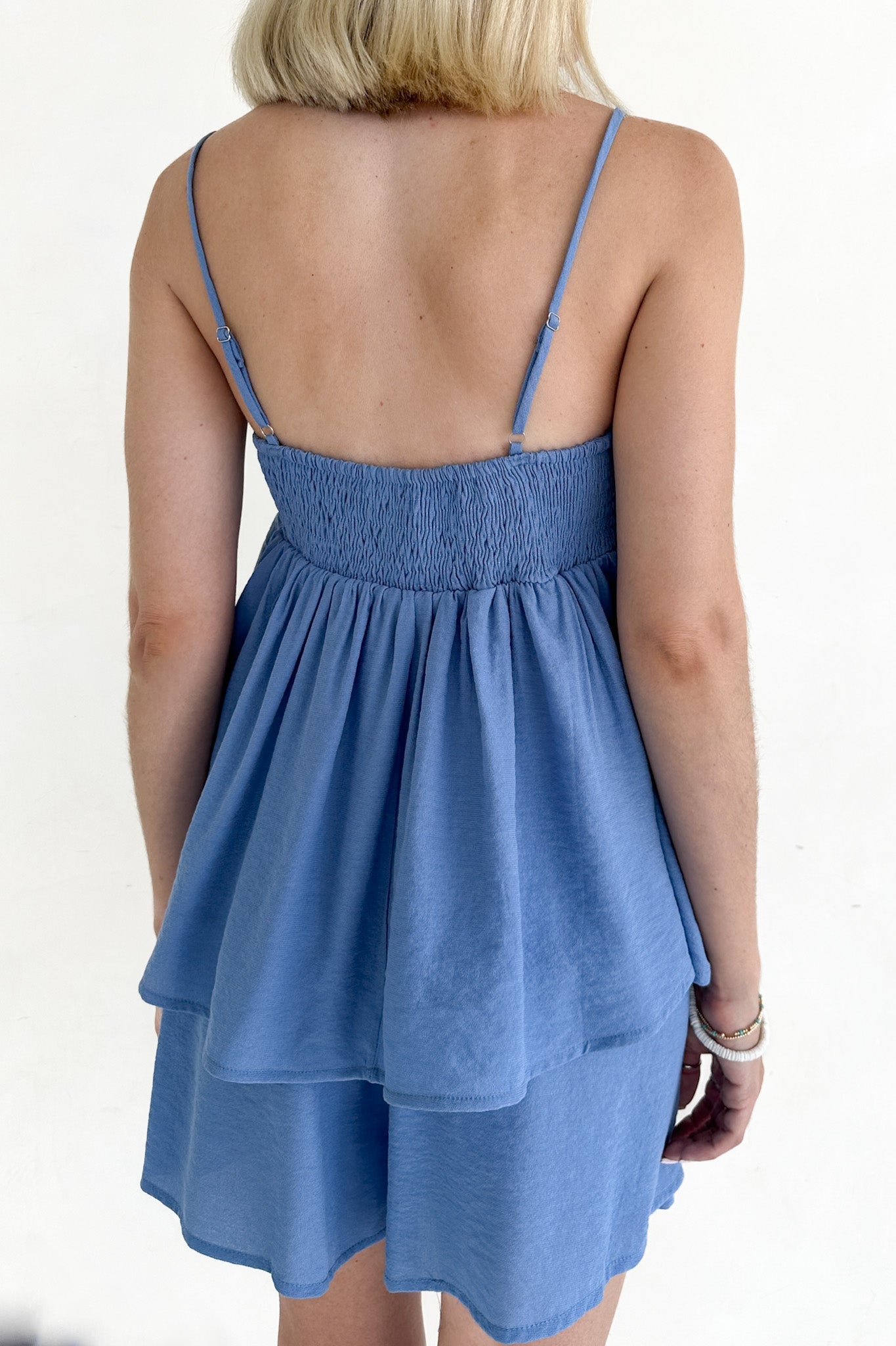 Somerset Dusty Blue Peplum Woven Top - Neutral Ground