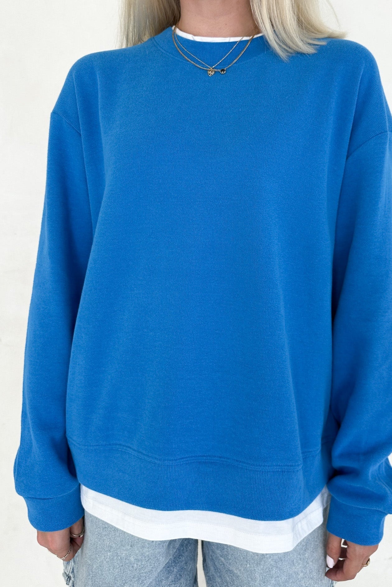 Sophie Crew Twofer Pullover in Blue - Neutral Ground