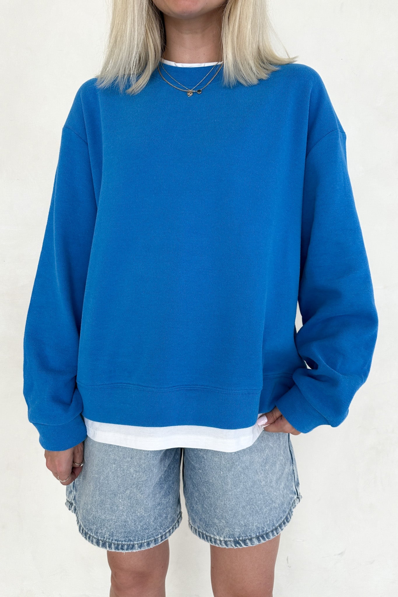 Sophie Crew Twofer Pullover in Blue - Neutral Ground