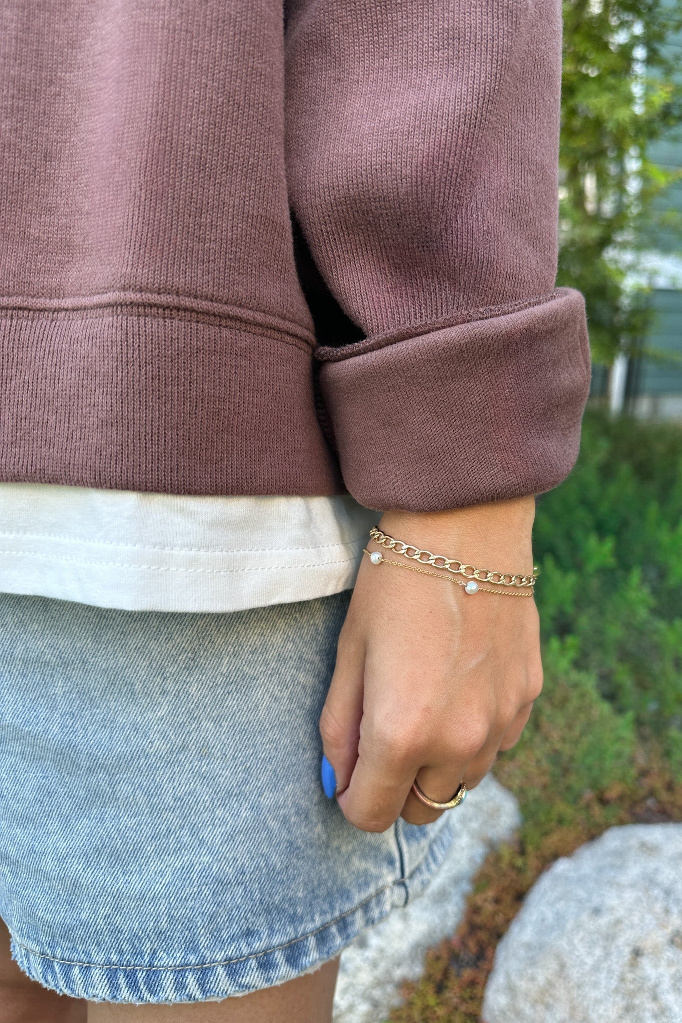 Sophie Crew Twofer Pullover in Chocolate - Neutral Ground