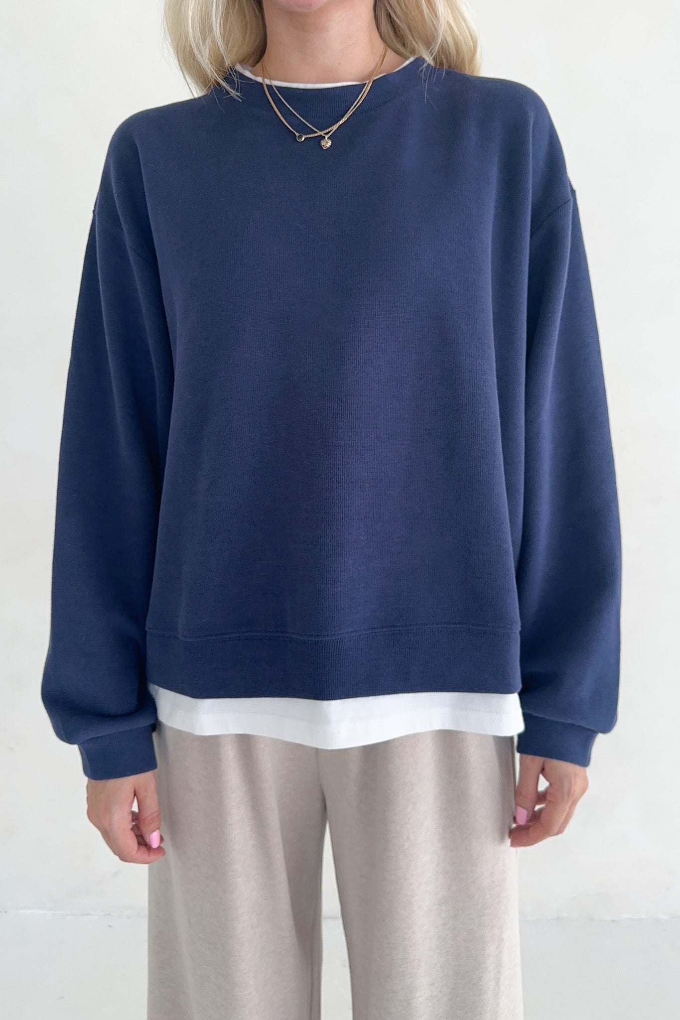 Sophie Crew Twofer Pullover in Navy - Neutral Ground
