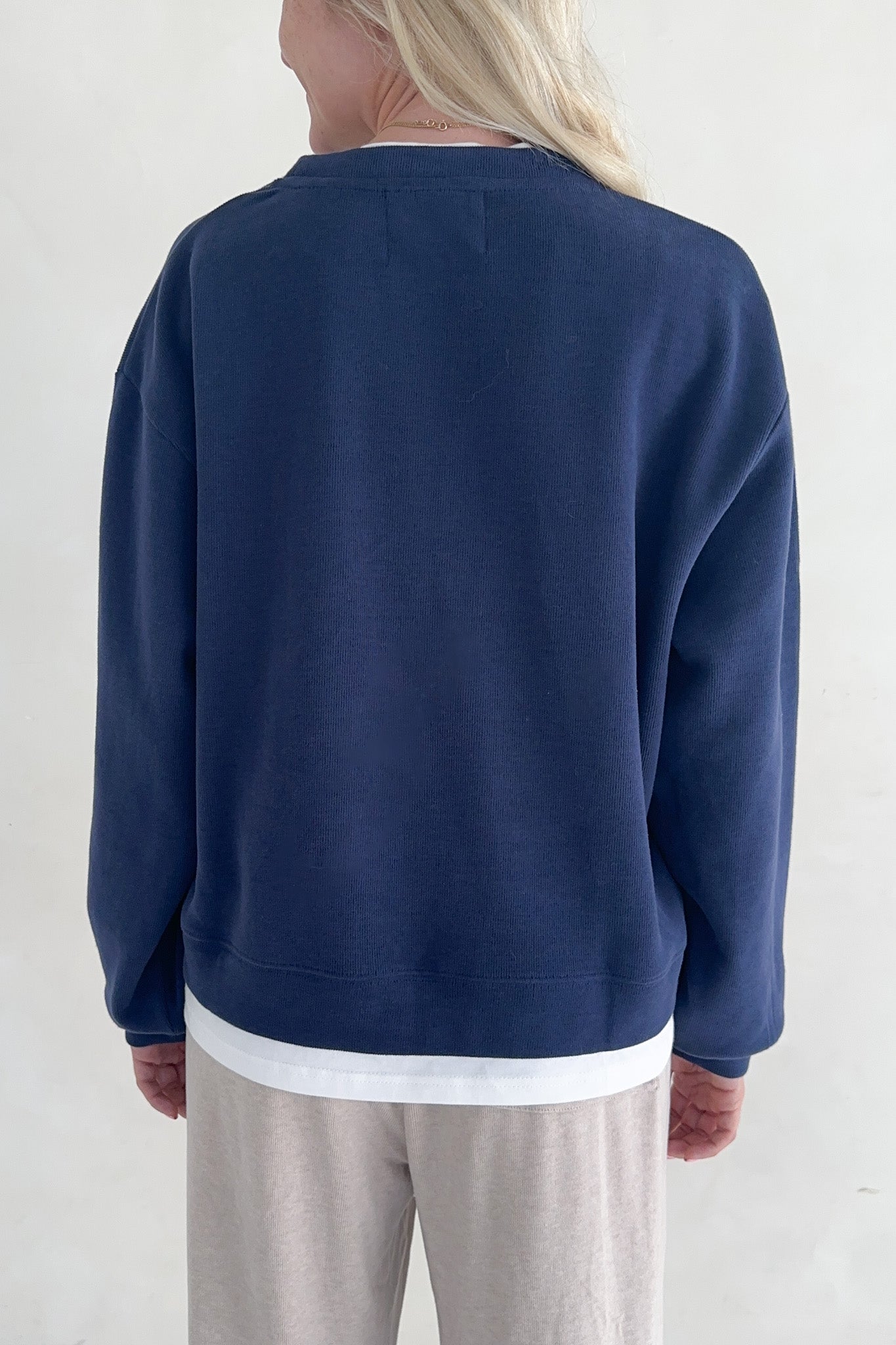 Sophie Crew Twofer Pullover in Navy - Neutral Ground