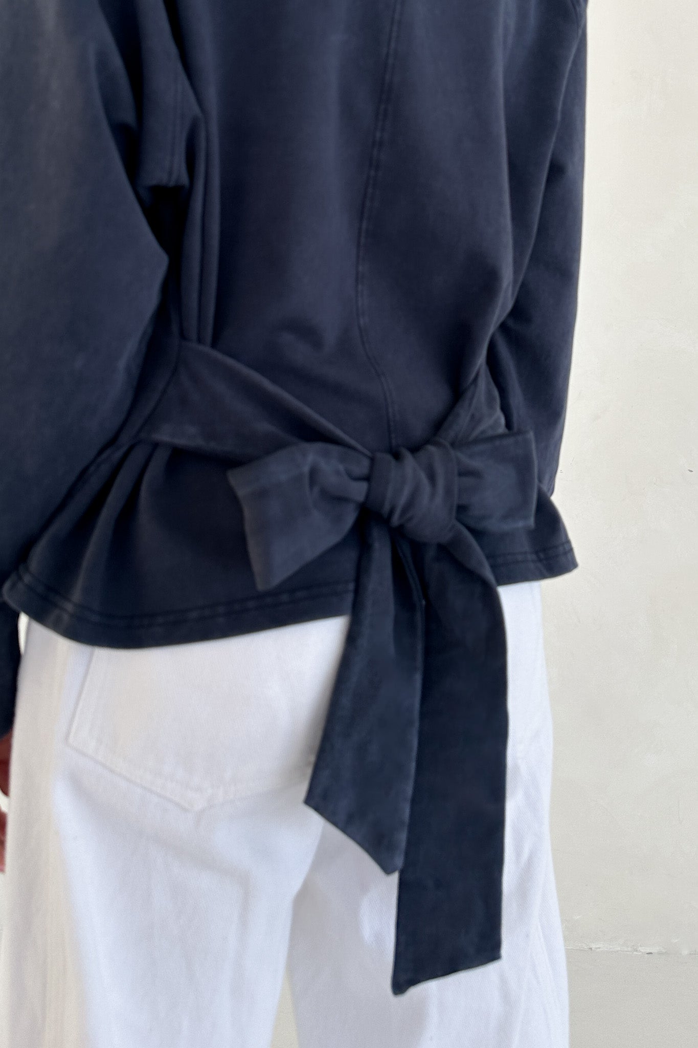 Stella Mineral Wash Tie Back Long Sleeve Pullover - Neutral Ground